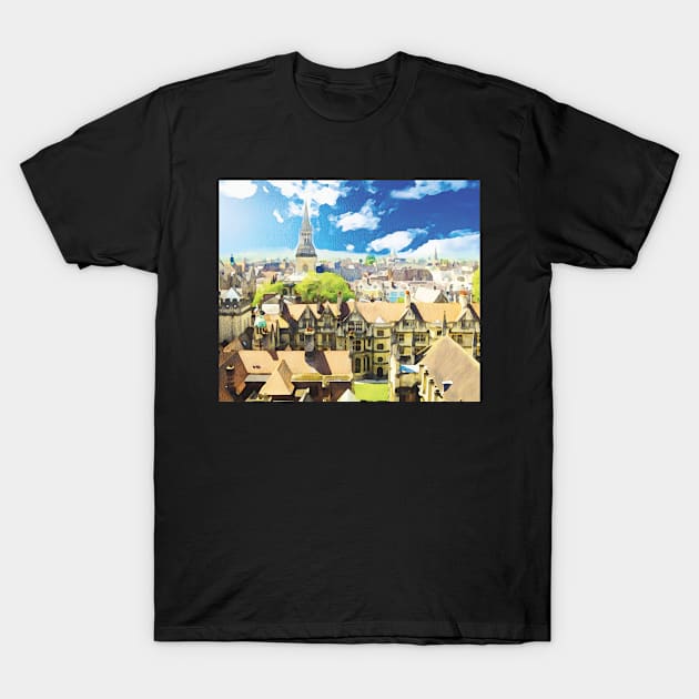 Oxford town in England watercolour effect T-Shirt by gezwaters